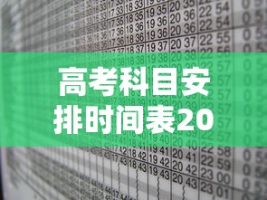 高考科目安排时间表2022