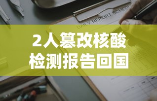 2人篡改核酸检测报告回国