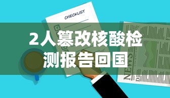 2人篡改核酸检测报告回国