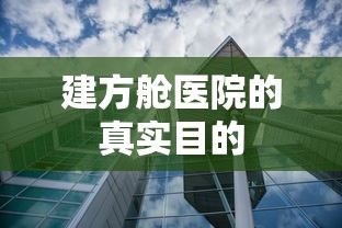 建方舱医院的真实目的