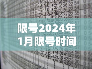 限号2024年1月限号时间表,2024年1月限号时间表